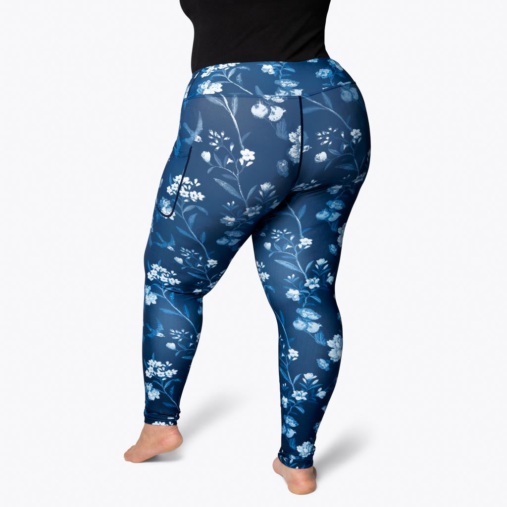 Blue Vintage Bloom Leggings