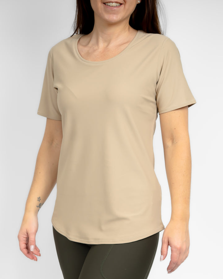 Vigga Fitted Beige T-Shirt
