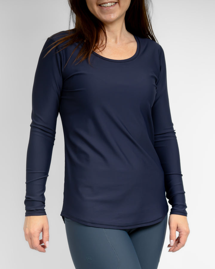 Vigga Fitted Deep Blue Long-Sleeve