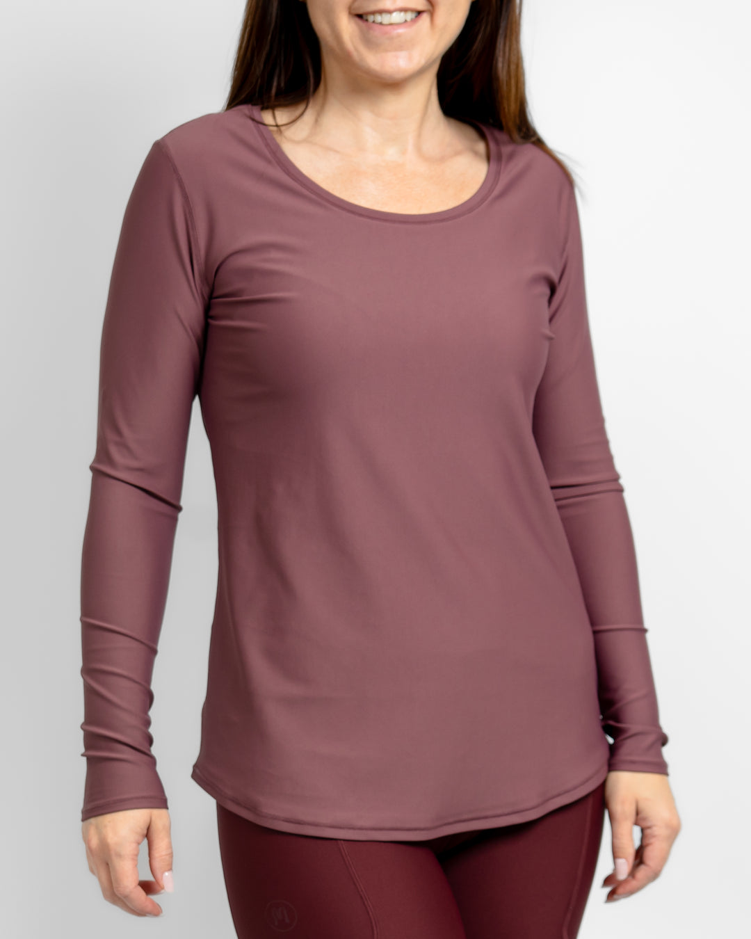 Vigga Fitted Dusty Rose Long-Sleeve