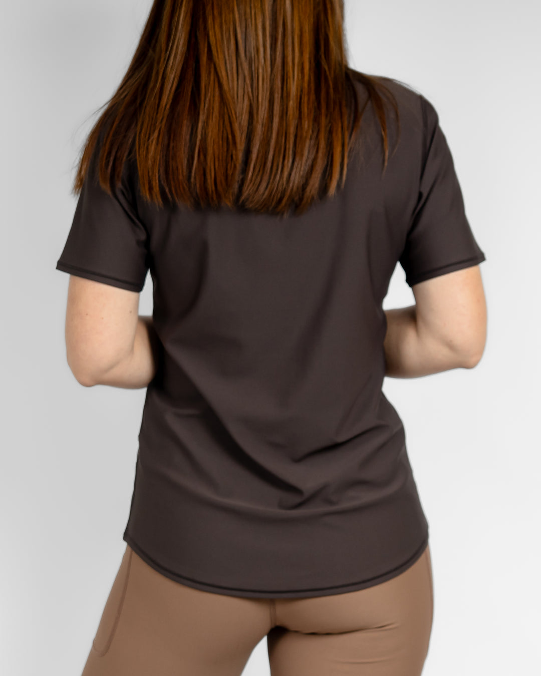 Vigga Fitted Mocha Brown T-Shirt